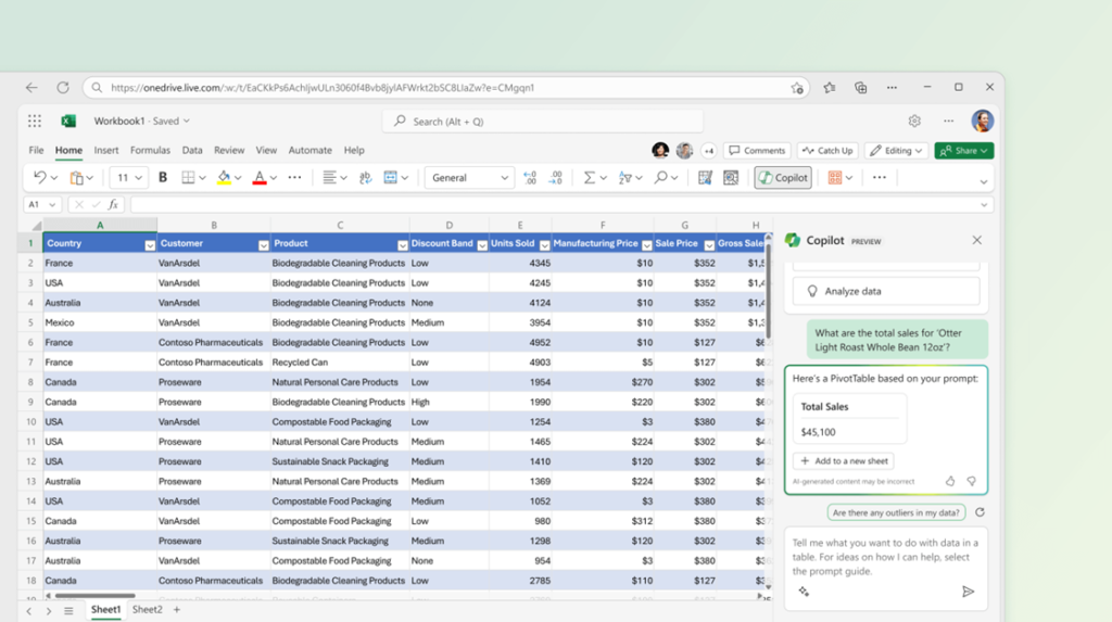 Microsoft Copilot in Excel