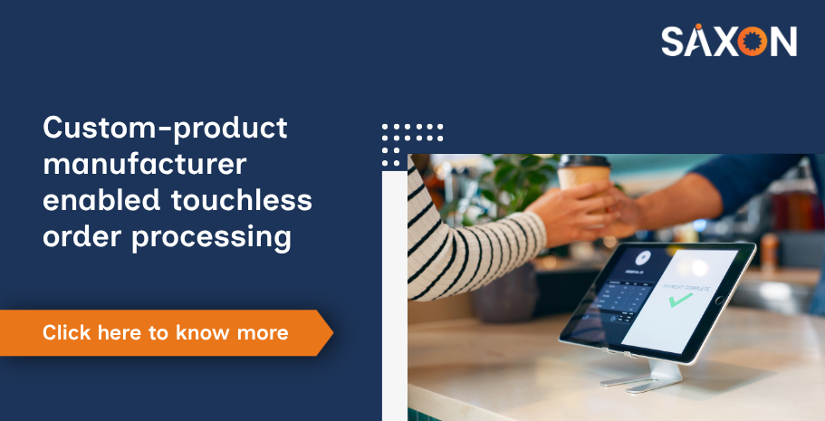 Custom-product manufacturer enabled touchless order processing