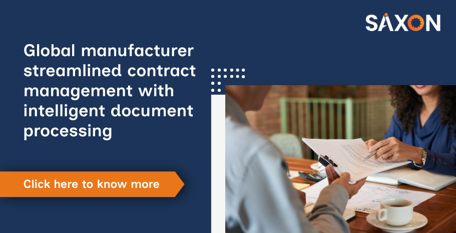 Global manufacturer streamlined contract management with intelligent document processing